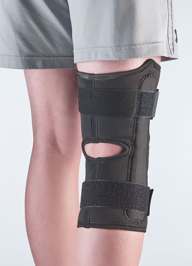 CORFLEX COOLTEX™ AG 13” ANTERIOR CLOSURE KNEE WRAP WITH HINGE, Open Popliteal