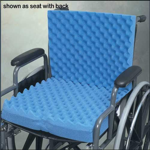 Rose Healthcare Eggcrate Wheelchair Cushion w/ Back, Blue