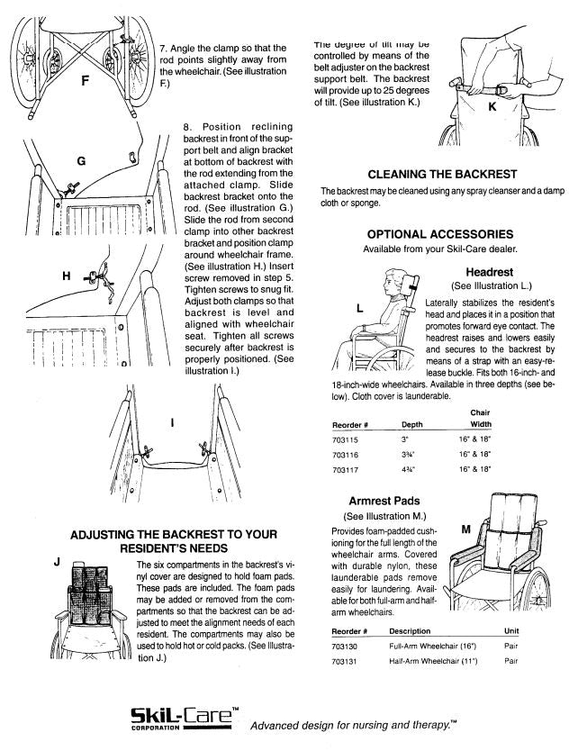 SkiL-Care Reclining Wheelchair Backrest