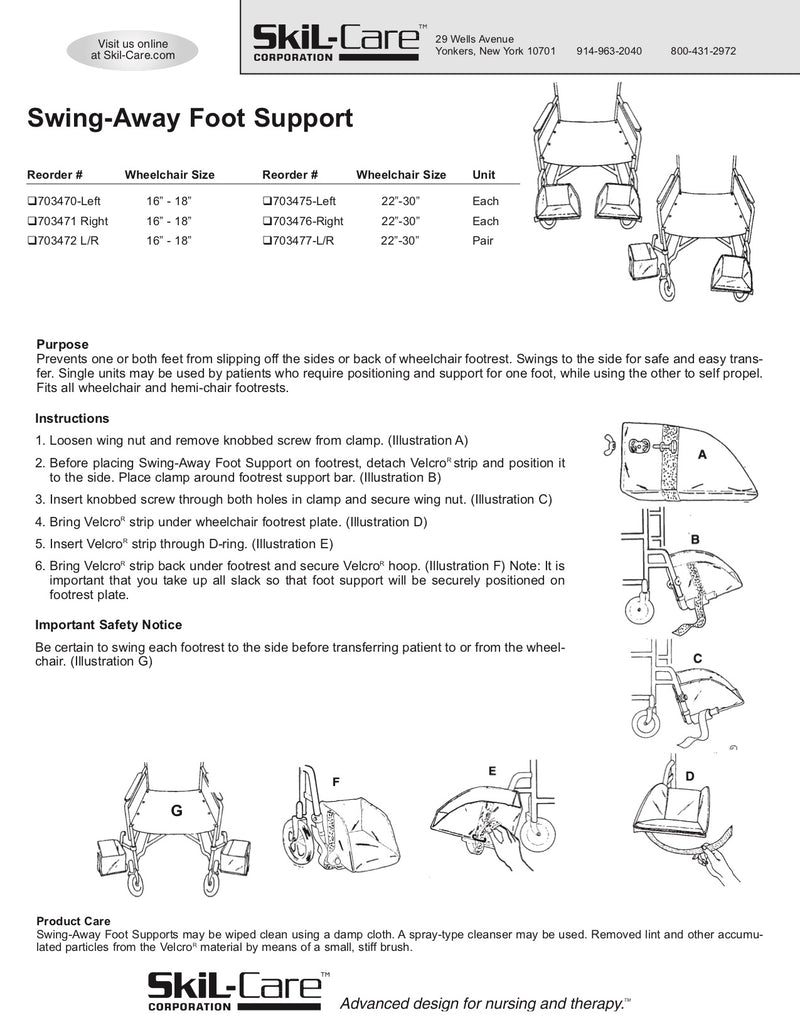 SkiL-Care Swing-Away Foot Support